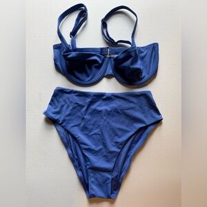 CUUP Periwinkle Blue Balconette and High Waist Bikini Small